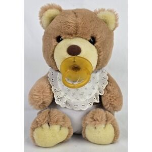 Vintage Dakin Goo Goo‎ Teddy Bear 9" Plush 1984 Bib Diaper Pacifier Tags Stuffed
